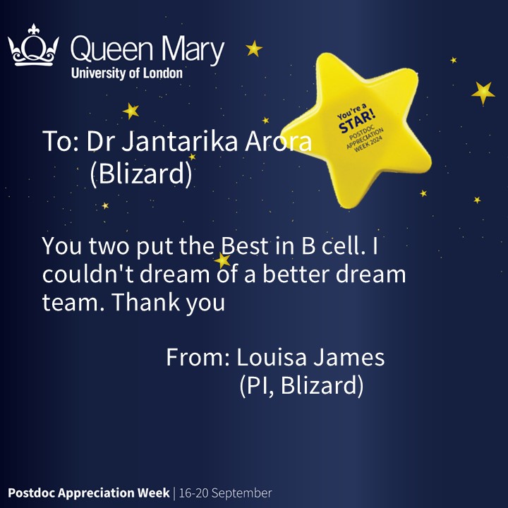 QMUL_ResDev's tweet image. Happy Postdoc Appreciation Week! 
    #QMPAW24 #LovePostdocs @blizard_inst