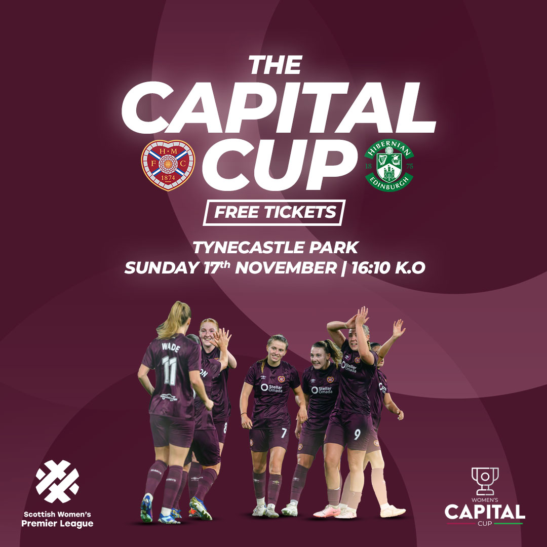 🇱🇻𝗛𝗲𝗮𝗿𝘁𝘀 𝗪𝗼𝗺𝗲𝗻 𝗿𝗲𝘁𝘂𝗿𝗻 𝘁𝗼 𝗧𝘆𝗻𝗲𝗰𝗮𝘀𝘁𝗹𝗲

ICYMI: November's <a href="/SWPL/">Scottish Women's Premier League</a> fixture against Hibernian will take place at Tynecastle Park!

🙌Tickets are available free of charge from the Ticket Office, or online at Hearts eTickets. 

🎟️👉shorturl.at/0gpwX