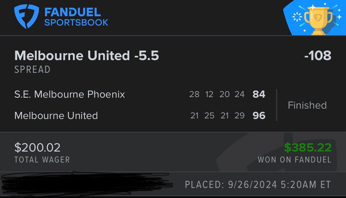 NetsBets_10's tweet image. #THUR

1-0 start🫱🏼‍🫲🏾🏀

#MelbourneUnited -5.5 (-108)🔝

“Riding with my boy Delly. He looked real sharp last game, &amp;amp; Melbourne Phoenix still gaining chemistry &amp;amp; fresh off giving up 106 pts to the Wildcats”

Back for 🏈 later tn⏳