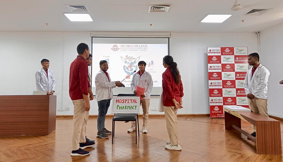 MetroCollege1's tweet photo. Metro College of Health Sciences &amp; Research celebrated World Pharmacists Day 2024, honoring pharmacists' contributions to healthcare with activities like Poster Presentations, Quiz Competitions, and Skits.

#WorldPharmacistsDay2024 #PharmacistsCare #MetroCollegeCelebrates https://t.co/H5qWnohDoT