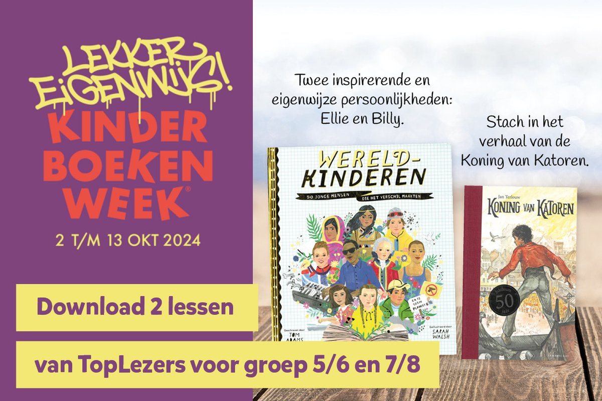 📚✨ Kinderboekenweek 2024 met de begrijpend lezen methode TopLezers: 'Lekker eigenwijs!' ✨

👉 Meer info &amp; lessen voor tijdens de Kinderboekenweek: bit.ly/4gHOFQA

#Kinderboekenweek #LekkerEigenwijs #BegrijpendLezen #TopLezers #Inspiratie #Leeskracht