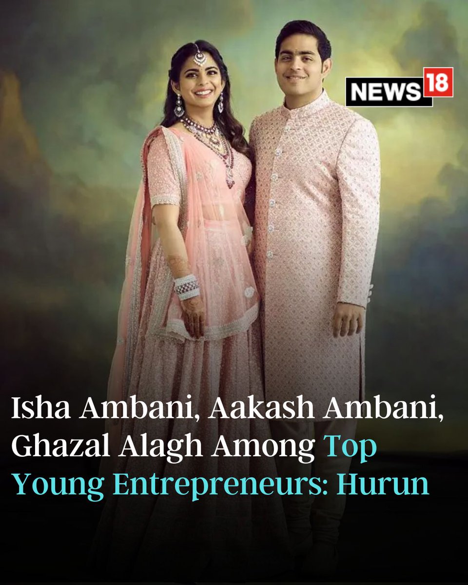 CNNnews18's tweet image. According to the inaugural 2024 Hurun India Under35s, the financial services sector leads with 21 companies, followed closely by Software &amp;amp; Services with 14 entries

#YoungEntrepreneurs #HurunList #IshaAmbani #AakashAmbani #GhazalAlagh #BusinessNews 

news18.com/business/isha-…