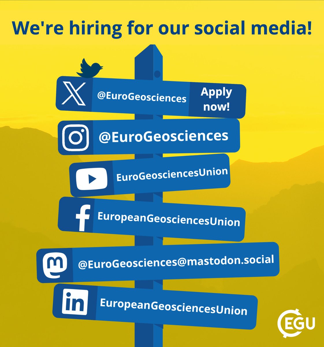 EuroGeosciences's tweet photo. New opportunity at EGU! We have a #vacancy for a #workstudent in Germany to help co-ordinate our #SocialMedia! This is a part-time (20 hrs per week) fully remote position for a full-time student in Germany. #werkstudent #scicomm
Apply by 18 October: https://t.co/lM1BoAfpOX https://t.co/BaGwgDXxTA