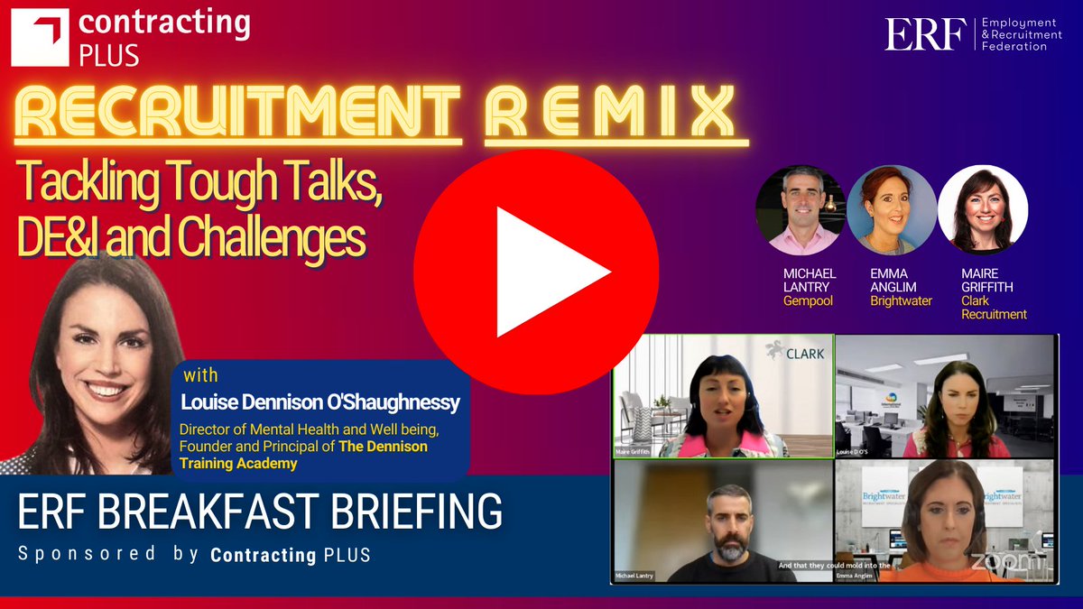 ERF Ireland (@erfireland) on Twitter photo If you missed our Breakfast Briefing, watch it back here: youtu.be/vS7tdfVMWxY Loads of invaluable tips to navigate tricky discussions more successfully + insights into how to best include #DEandI in the #recruitment process. Thank you to <a href="/ContractingPLUS/">Contracting PLUS</a>
#challenges If you missed our Breakfast Briefing, watch it back here: youtu.be/vS7tdfVMWxY Loads of invaluable tips to navigate tricky discussions more successfully + insights into how to best include #DEandI in the #recruitment process. Thank you to <a href="/ContractingPLUS/">Contracting PLUS</a>
#challenges