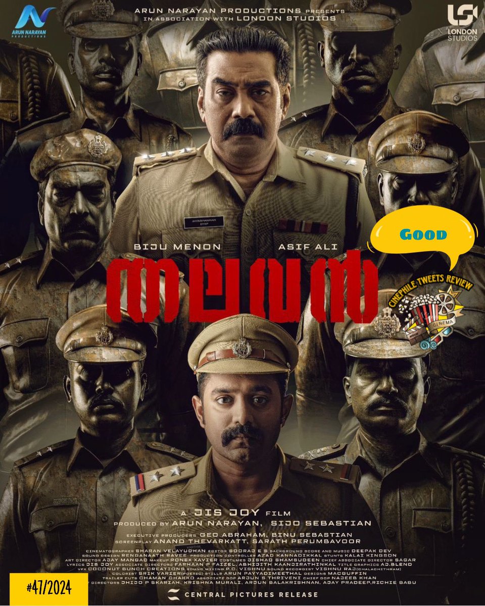 #Thalavan - Crime Thriller. Biju Menon &amp; Asif Ali Performance 👌. Intriguing BGM. Engaging Screenplay Throughout. Investigation Portions Are Gripping. Maintains The Suspense Of The Killer Till The Climax. Climax Portions 👌. Overall - GOOD Thriller.