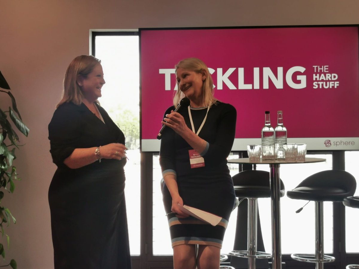 Great start to the day, welcomed by Amanda Coles
and Sarah Moss, co-founders of the Sphere Network at the event of the year: 'Tackling the Hard Stuff'!  

Look out for our C8 founder and moderator at the Sphere Network event Paula Elliott and C8 PR director, Destiny Gillbee!🎉