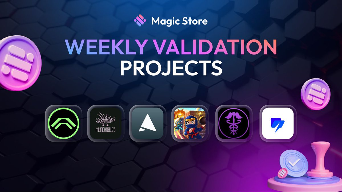 MagicStoreWeb3's tweet photo. Big news! These projects just passed community validation and are officially listed on Magic Store. 🪄 ✨ 

Ready to discover what’s next in Web3? 👇 https://t.co/Xh6IxDo8de