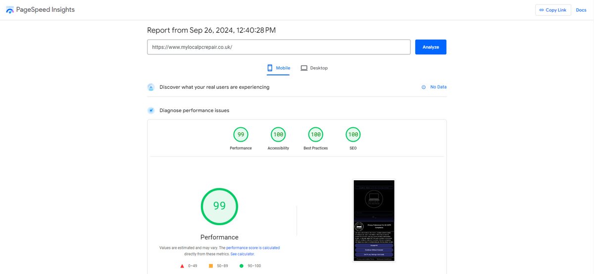 MyLocalPCRepair's tweet photo. 🚀 Mission accomplished! I've transformed the *My Local PC Repair* website into a faster, smoother, and easier-to-use performance machine. 💻🔧

After countless tweaks , it's now hosted on a UK-based server and optimized for speed, accessibility, and SEO—Google, take notice! 👀 https://t.co/VbQkHTU2OF