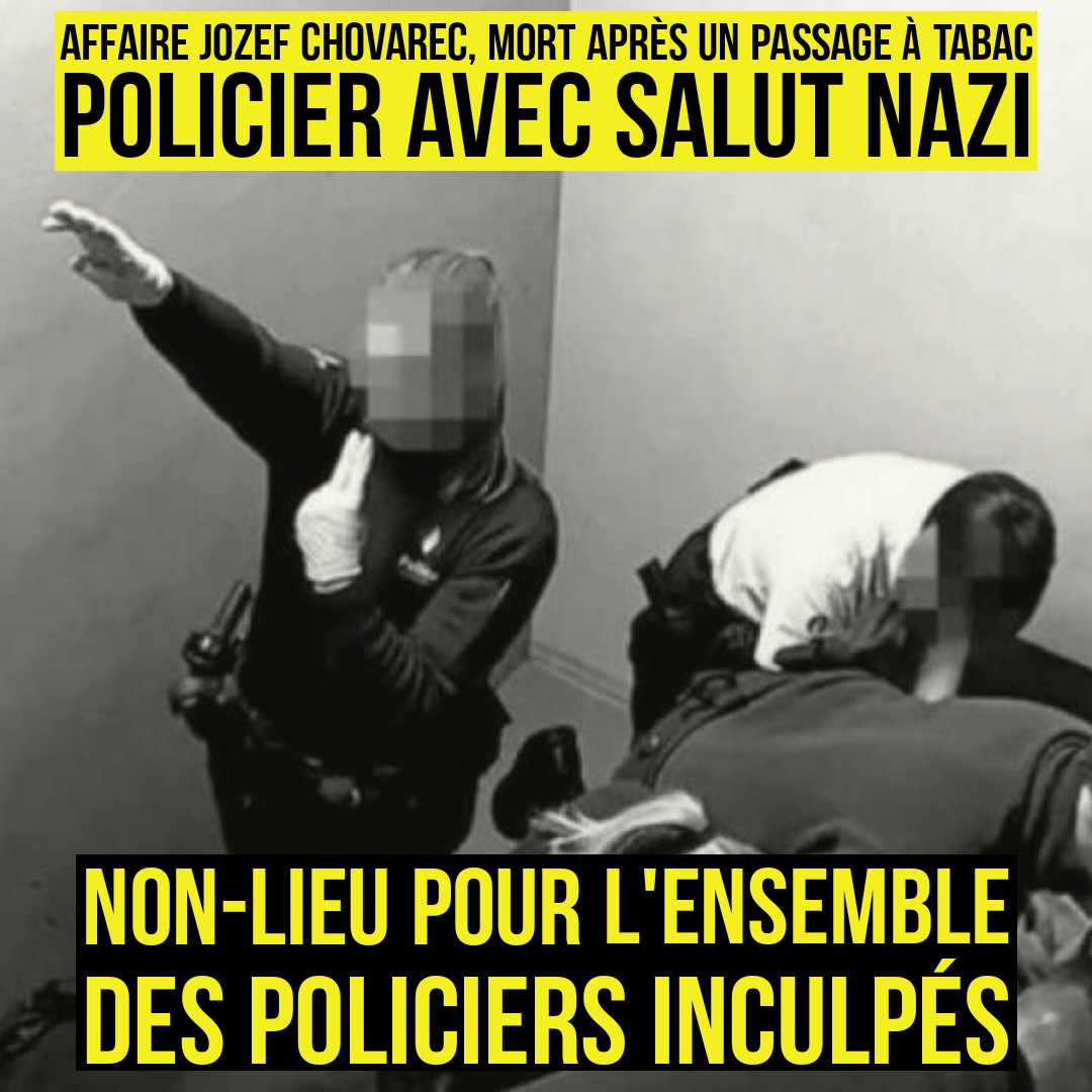 On peut donc tuer une personne, en l'ayant tabasser et en faisant un salut nazi, sans être inquiété par la police. Mais seulement si l'on est policier ! 

Le Tribunal de Première Instance de Charleroi (Belgique), a ainsi prononcé un non-lieu pour les 30 inculpés dans le dossier