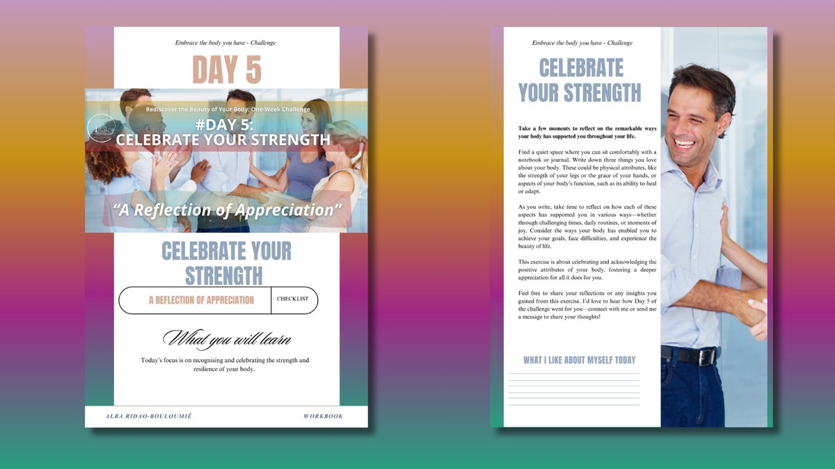 ✅#Day 5: Celebrate Your Strength – A Reflection of Appreciation

🚩Today’s focus is on recognising and celebrating the strength and resilience of your body.

👀Follow the HapHuCo: lnkd.in/e5R6Xywa