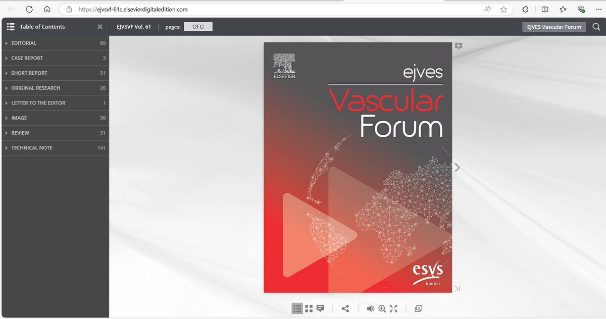 EJVES_ESVS's tweet image. We are delighted to announce that the #EJVESforum #flipbook is here - you can read the different types of articles indexed in an intuitive fashion, to give you an idea of what is published, and the type of papers we are looking for authors to submit!! All accepted papers of