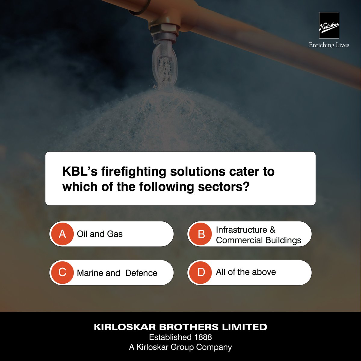 KBLPumps's tweet photo. How well do you know KBL's most trusted firefighting solutions?
Answer our quiz question in the comments below to test your knowledge!

#KirloskarBrothersLimited #KBL #Quiz #FireFighting #FireFightingPumps https://t.co/fOy4Cr5Cxc