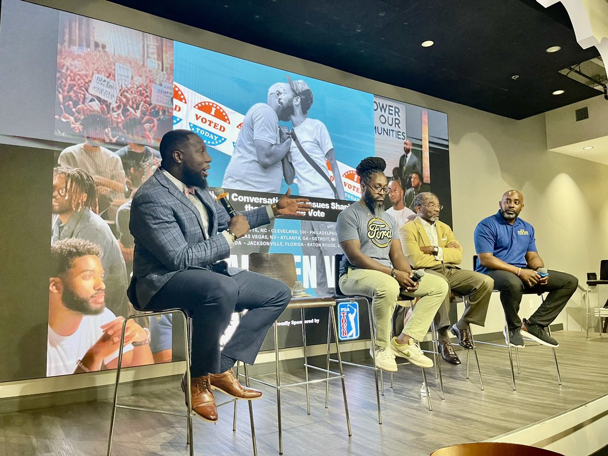 Great discussion last evening about issues and action steps during #RealMenVote event. Election season is big, but the promise for progress is even bigger. <a href="/100BlackMen/">100 Black Men</a>