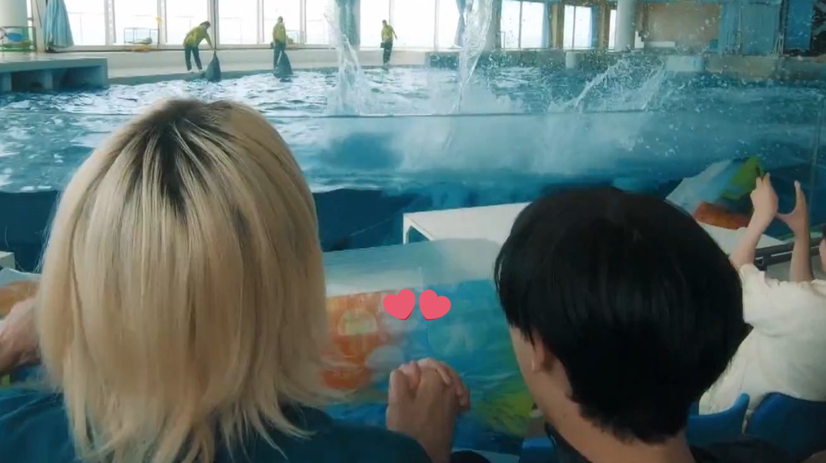 _Captain_Duck's tweet photo. NO WAY I just noticed Haoren and Chihiro were holding hands the entire time watching the dolphins show 
SOMEONE SEDATE ME PLEASE 😭😭

#HappyOfTheEnd https://t.co/XLymdyulJS