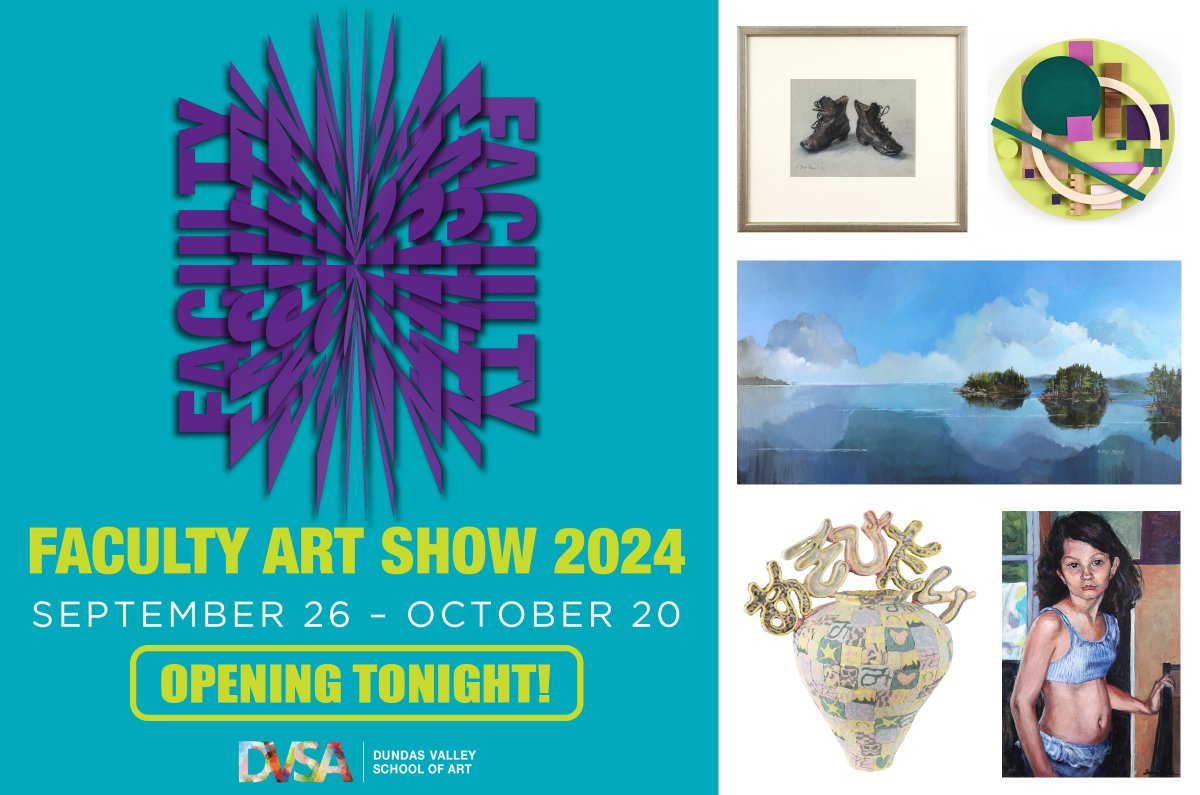 OPENING TONIGHT! It's our 2024 Faculty Show in The DVSA Gallery featuring 60 works by our talented instructors. Drop by tonight, Thursday September 26 between 7 – 9pm, say hello &amp; see what they've been up to in their studios. It'll be worth the visit!
-
#HamOnt #Dundas