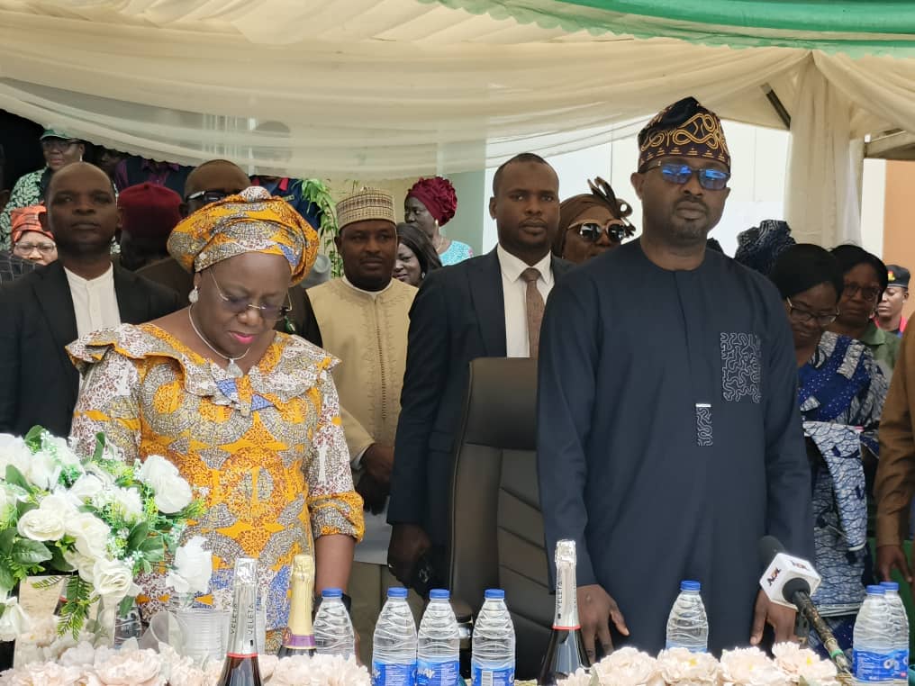 Honorable Olubunmi Tunji-Ojo, Nigeria's Minister of Interior, addresses staff at the Ministry of Interior's town hall meeting, reinforcing his commitment to leading from the front and prioritizing staff welfare .