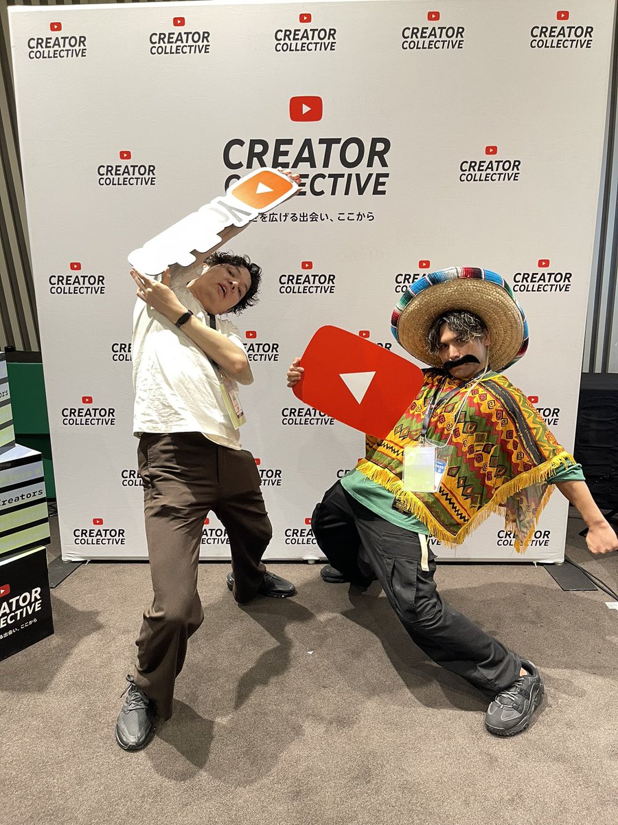 のばまんさんと写真とったよ👍 2人ともロゴの向きが適当すぎて面白いな
