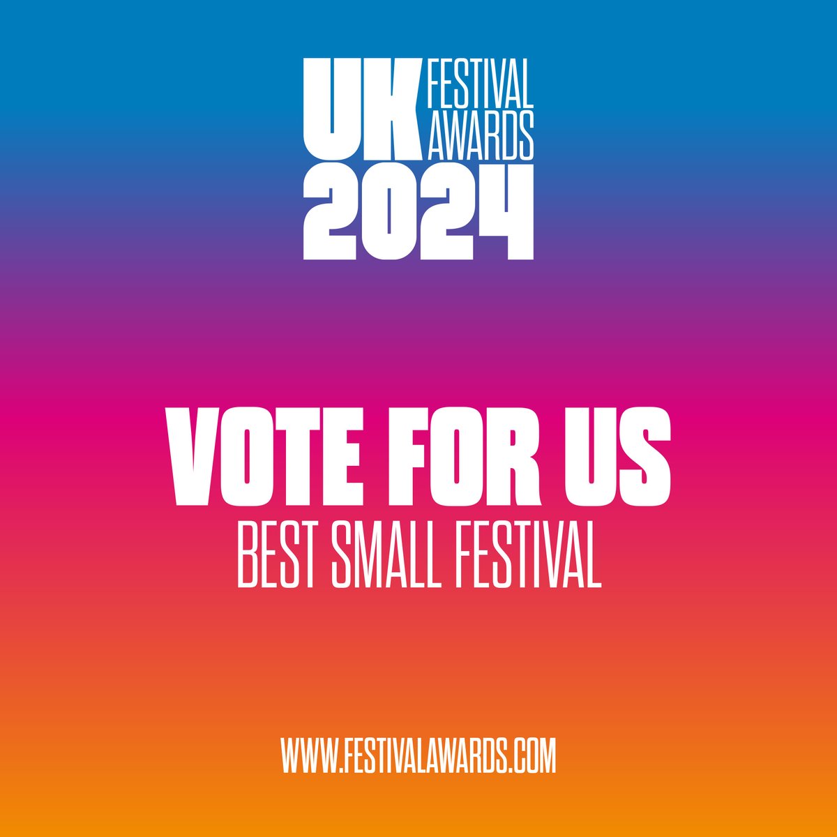 Delighted to announce we are nominated for two awards in the <a href="/festivalawards/">Festival Awards</a> 2024! 

🤩Best New Festival 
🥳Best Small Festival 

Public voting is now open!

Thank you again for being the best crowd! 

Vote here➡️surveymonkey.com/r/UKFA24
