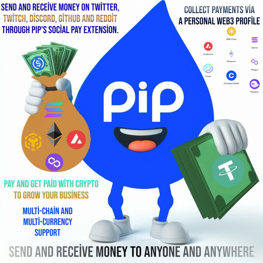 passioncyp's tweet photo. Send and recieve crypto on X💙
@getpipcom easy and fast! 
start using now⤵️ 🤑😱🤑
#getpip #Crypto #SendMoney #SendTips 💸 #ETH #SOL #BNB #Avax #MATIC $PIP $ETH $BNB $SOL $POL https://t.co/phc27zpBb7