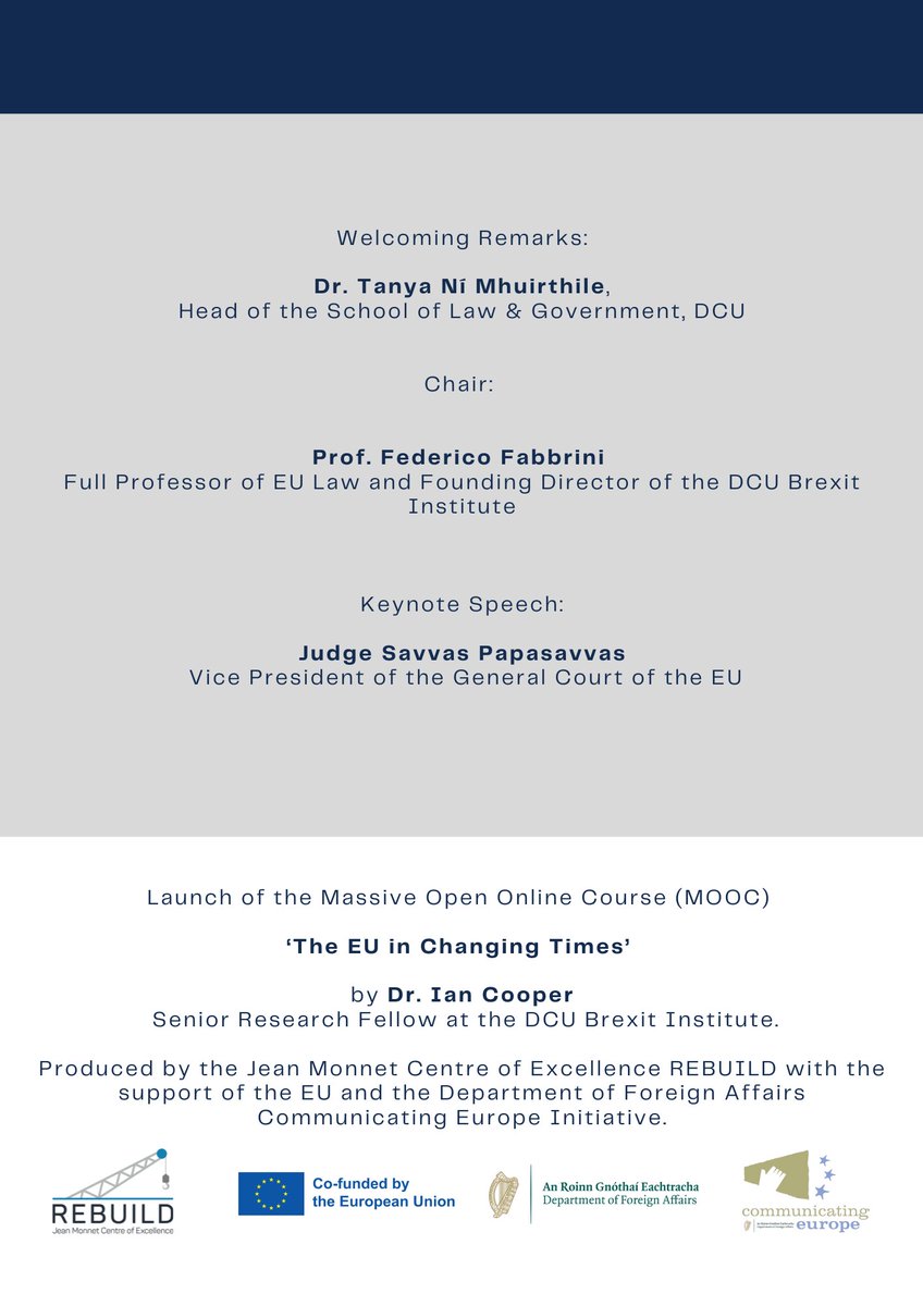 Our next event will be an opportunity to examine the recent amendment to the Protocol of the #ECJ, which empowers the General Court to hear preliminary references by national courts in several fields, including customs law, VAT, passenger rights and more