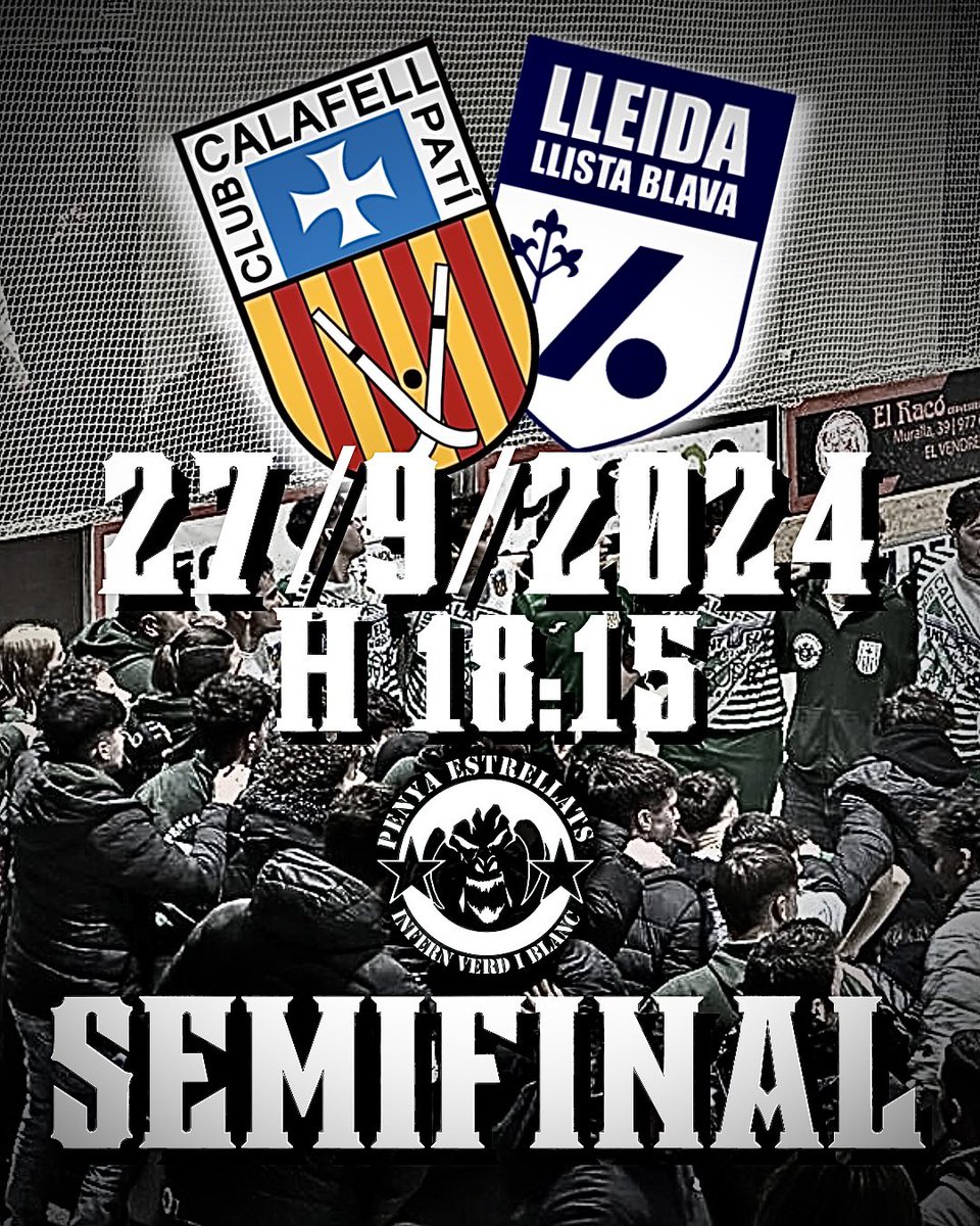 𝐕𝐄𝐍𝐃𝐑𝐄𝐋𝐋 𝐒𝐄𝐑𝐀 𝐕𝐄𝐑𝐃𝐄 𝐘 𝐁𝐋𝐀𝐍𝐂𝐎

Tus Estrellats más fieles y leales estarán presentes en el Club d’ Esports Vendrell para apoyarte hacia la victoria equipo, luchar por el escudo por el que nosotros luchamos una vida entera ⚔️