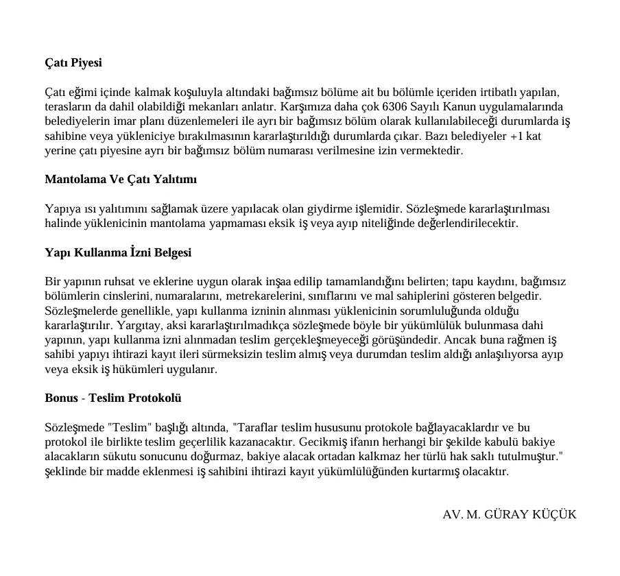 📌 Arsa Payı Karşılığı İnşaat Sözleşmelerinde Avukatların Bilmesi Gereken Bazı Teknik Terimler:

Not: Olması gereken fakat bu listede olmayan terimleri ve anlamlarını yorumlara ekleyelim.
