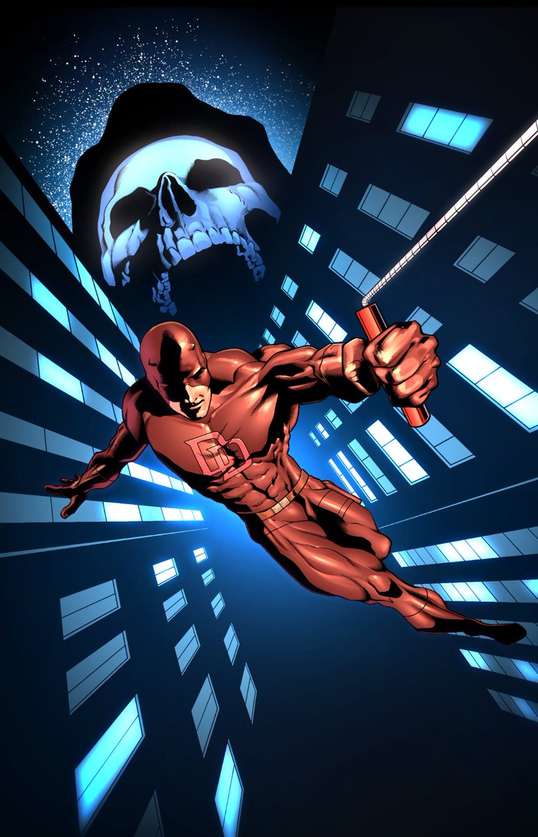 This Daredevil concept cover that I drew in January was the first complete piece of comic art I had drawn in 26 years. I was inspired by my idol Gene Colan to start drawing again, and I created this piece as a tribute to him. 
Gene Colan (left), Richie Acosta (right)