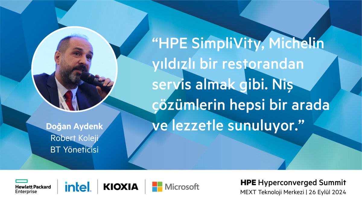 Doğan Aydenk, HPE SimpliVity ile tek konsoldan kesintisiz erişimle iş sürekliliğini nasıl optimize ettiğini paylaştı.

Daha fazlası için: hpe.to/6013ov9Ov