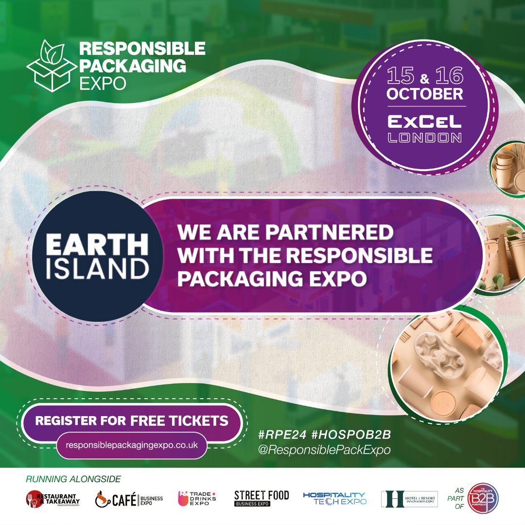 We're looking forward to Responsible Packaging Expo, 15 &amp; 16th October at Excel London.
Free tickets here: shorturl.at/gSEk4
#RPE24 #HOSPOB2B #Responsiblepackagingexpo
#PackagingSolutions