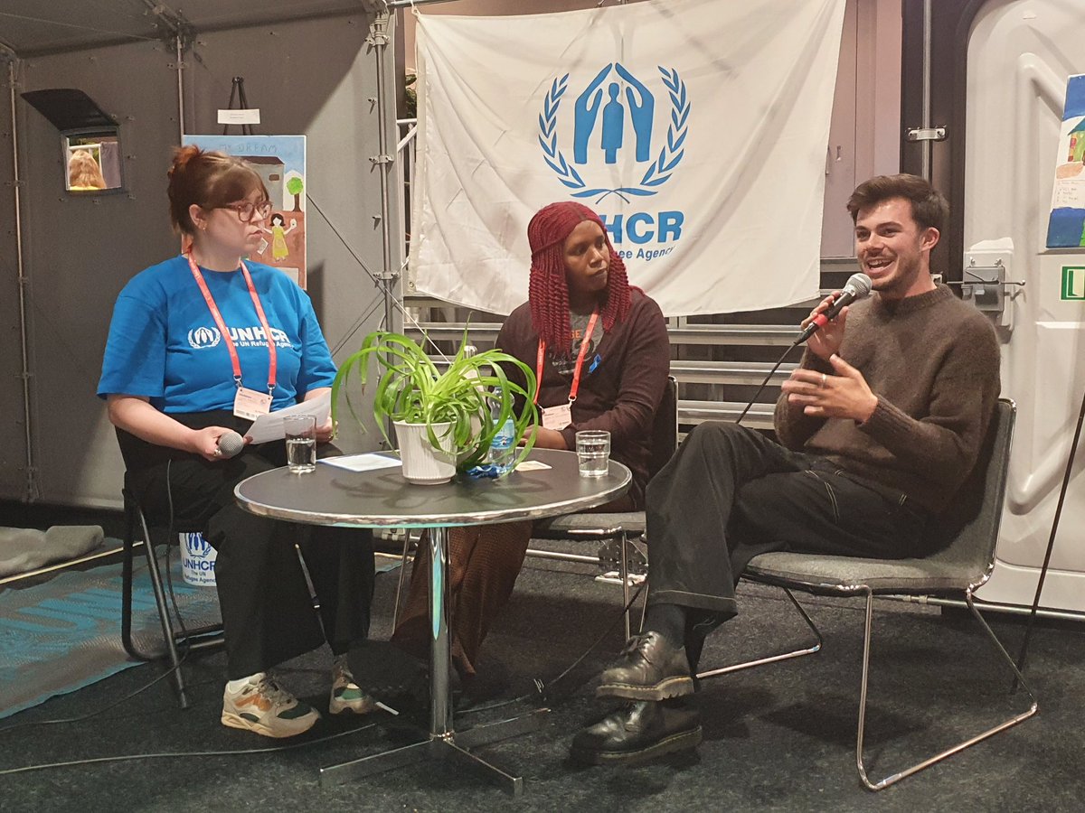 UNHCR_NE's tweet photo. "Reading has fostered more empathy in me."

YouTuber Jack Edwards &amp; former participant in UNHCR's Refugee Speakers Programme Purity 
Tumukwasibwe took to the stage at #Bokmässan and shared their views and personal experiences on how storytelling can bring the 🌍 closer together. https://t.co/ykL4q5ttm9