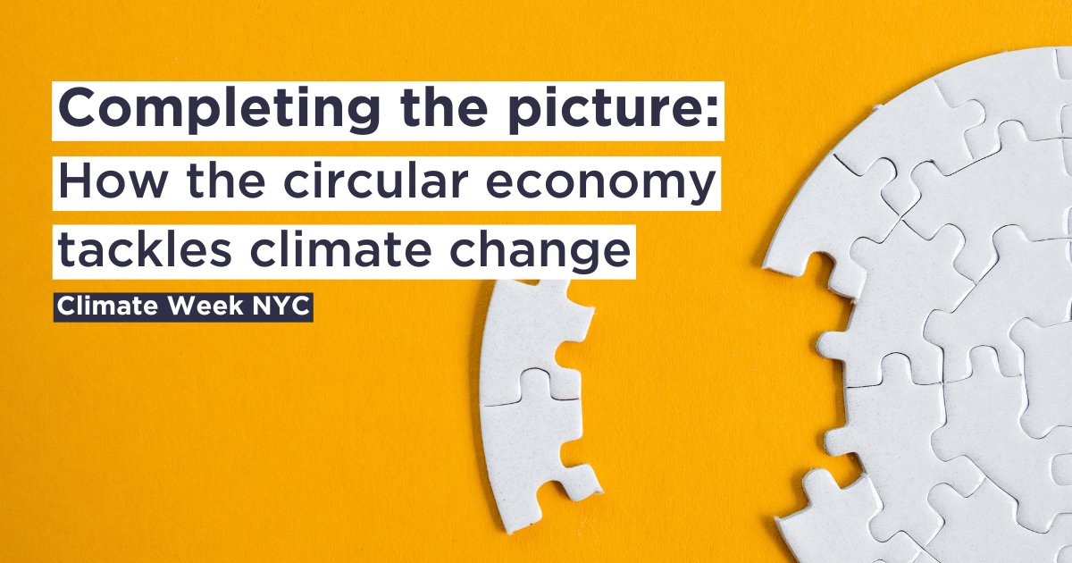 Ellen MacArthur Foundation (@circulareconomy) on Twitter photo Renewable energy and energy efficiency are critical to #climateaction — but 45% of GHG emissions come from the way we produce and consume things. To tackle these emissions, we need a #circulareconomy.
Find out more: links.emf.org/3N0kbMk
<a href="/ClimateGroup/">Climate Group</a> #ClimateWeekNYC Renewable energy and energy efficiency are critical to #climateaction — but 45% of GHG emissions come from the way we produce and consume things. To tackle these emissions, we need a #circulareconomy.
Find out more: links.emf.org/3N0kbMk
<a href="/ClimateGroup/">Climate Group</a> #ClimateWeekNYC