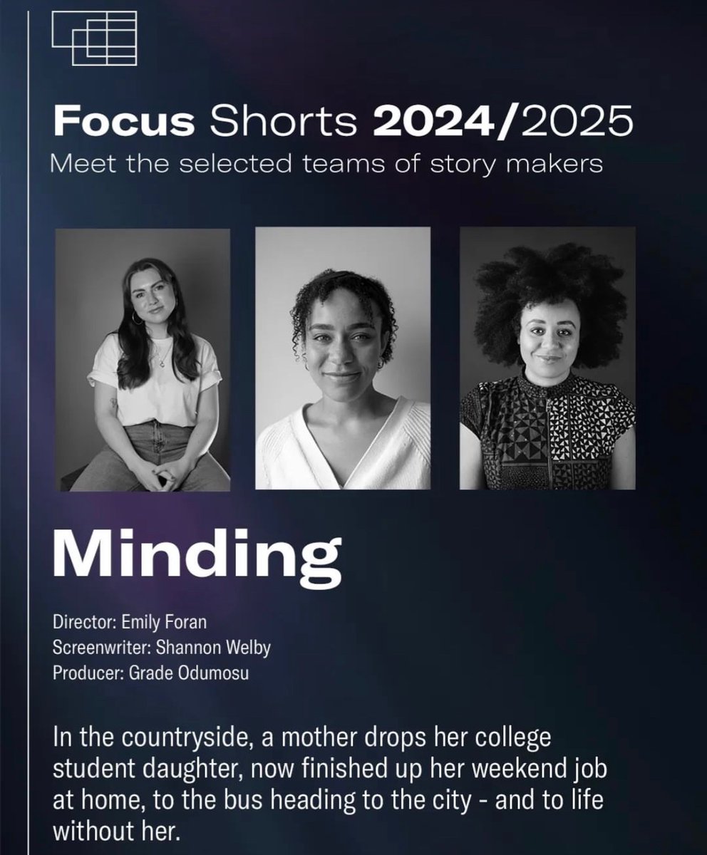 Emily Foran (@emilyforan_) on Twitter photo Iām a lucky gal to be directing Minding - a stunning new short by <a href="/shannonwelby/">Shannon Welby</a> & produced by @graceodumosu as part of <a href="/ScreenIreland/">Screen Ireland</a> Focus Shorts 2024/25 with @Keeper_Pictures
Canāt wait to get started! Iām a lucky gal to be directing Minding - a stunning new short by <a href="/shannonwelby/">Shannon Welby</a> & produced by @graceodumosu as part of <a href="/ScreenIreland/">Screen Ireland</a> Focus Shorts 2024/25 with @Keeper_Pictures
Canāt wait to get started!