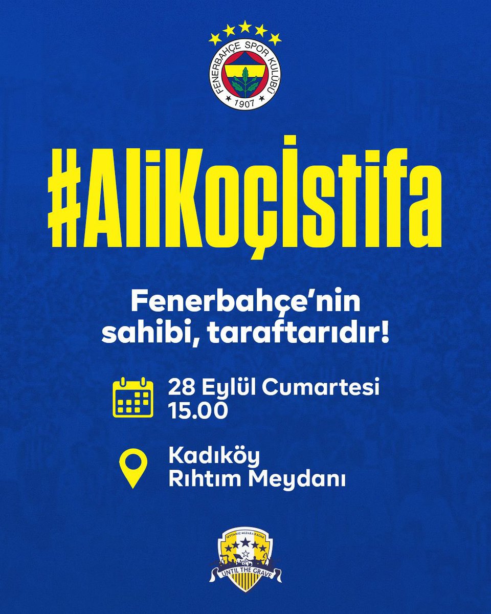 Bedava biletle
Satılmış dernekle
Böyle yönetilmez 
Şanlı Fenerbahçe!
#alikoçİSTİFA