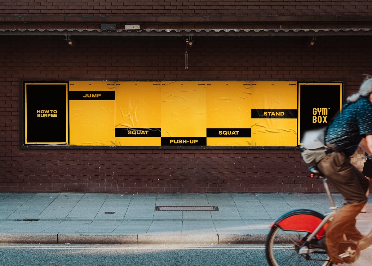 Quick public burpee 🏋️ <a href="/OneMinuteBriefs/">One Minute Briefs ⏱️</a>
Create interactive billboard-style poster ideas to encourage the public to get physically active with
<a href="/GYMBOXofficial/">GYMBOX</a> ad spaces.