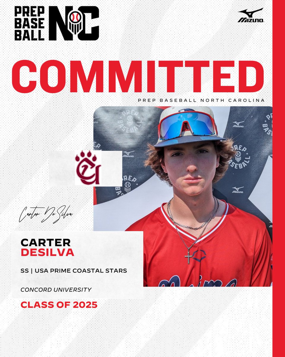 PrepBaseballNC's tweet photo. #NCCommits

Congrats to 2025 SS, Carter DeSilva (Rolesville HS / 2025 USA Prime Coastal Stars), on his commitment to Concord University.

Full Profile - https://t.co/3bpzCSTe3U

@usaprimecoastal | #BeSeen https://t.co/o79nYwkJPm