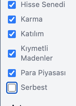 mtamers's tweet photo. @Saverden IOG Fonu serbest bir fon olduğu için sol taraftan Serbest fonları seçmeniz gerekiyor. https://t.co/IAGVLLu325