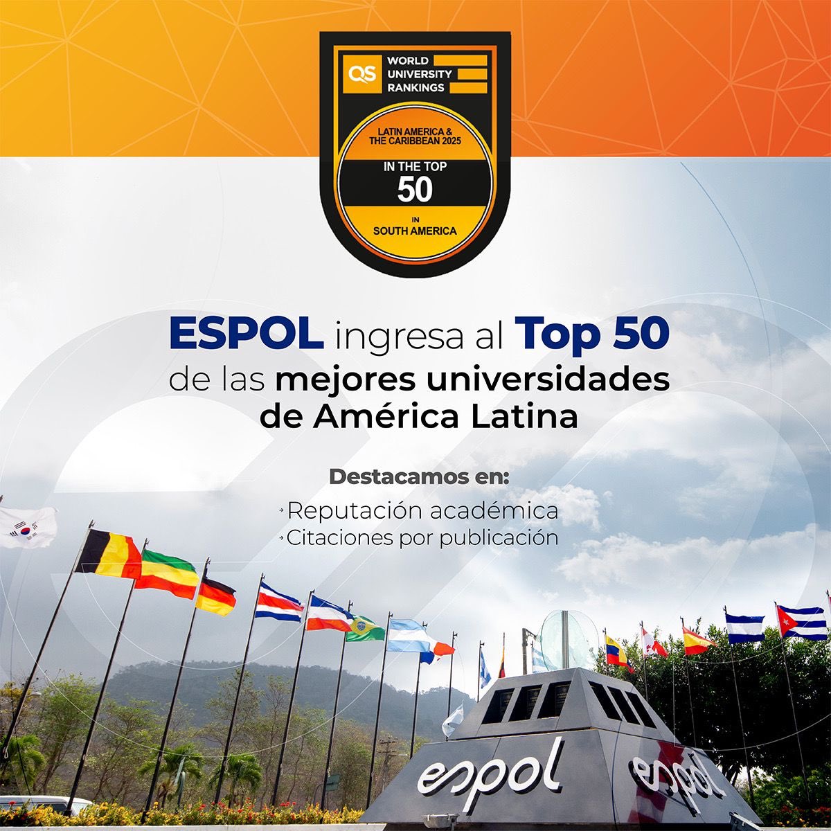 En un país donde predominan las malas noticias —como los cortes de energía, el desempleo, la corrupción y la pobreza—, instituciones como la ESPOL nos llenan de orgullo. Gracias al inmenso esfuerzo de sus estudiantes y profesores, logra destacar a nivel internacional, a pesar de