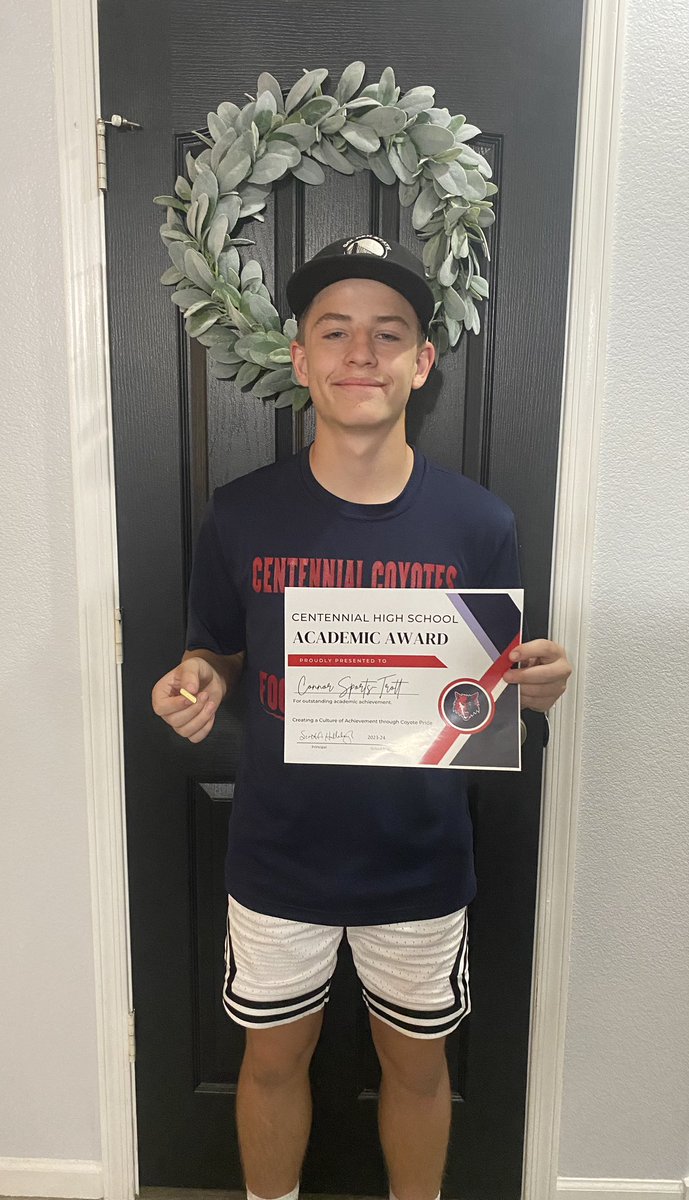 Received my Academic Bar for academic achievement this morning. Maintained my 4.0 GPA for my high school career as a STUDENT-athlete! <a href="/Cehsfootball/">Centennial Coyotes Football</a> <a href="/CoachTaylorCeHS/">Richard Taylor CeHS</a> <a href="/CoachThiele/">Tim Thiele</a> <a href="/KamrynBennett/">Kam Bennett</a> <a href="/COACHGAETA111/">Chris Gaeta</a> <a href="/KleeSkegee/">SkegeeKlee</a>