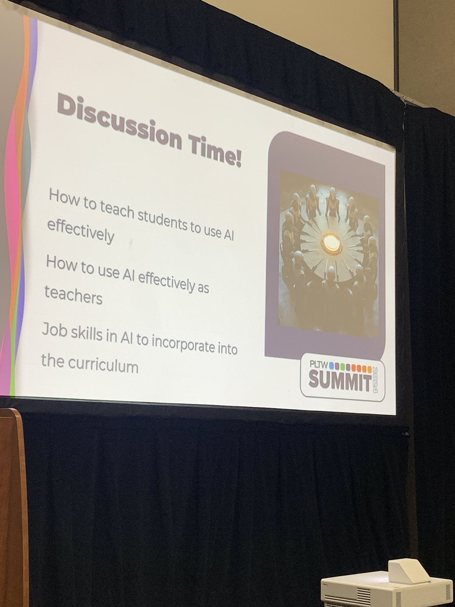tinker_tree's tweet image. The Classroom Practices for Generative AI session opened up great conversations about AI! #PLTWsummit
