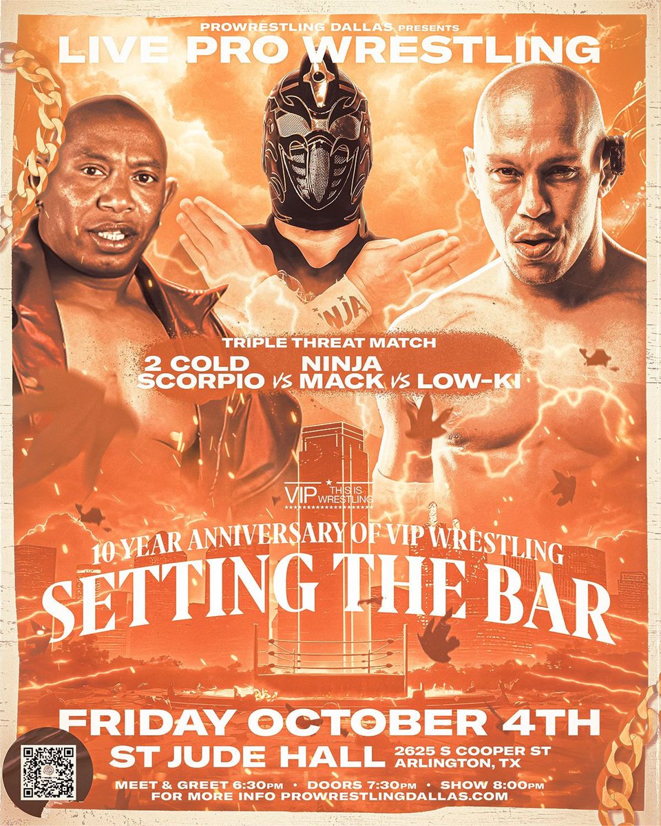 OneWorldWarrior's tweet image. 🌐 BattleField Generations
✅WCW, ECW, WWF, WWE, NXT, ROH, TNA, MLW, AAA, WWC, NJPW, AJPW, NOAH, ZERO-ONE 

🥷 @NinjaMack1
vs
⚔ Low-Ki
vs
🦂 #2ColdScorpio

🗓 4OCT24
📍@VIP_Wrestling

🎟 dfwallprowrestling.square.site

🌐 Low-Ki.com
#世界の戦士 #NinjaMack
#TheProfessional