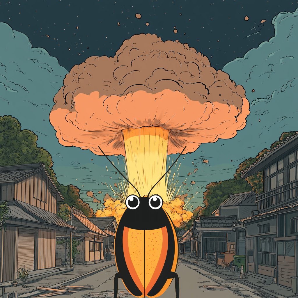 RoachToABill's tweet photo. Nuclear explosion?

A big problem for other coins.

Not a problem for the one and only $ROACH. https://t.co/c8mS9Zadzn