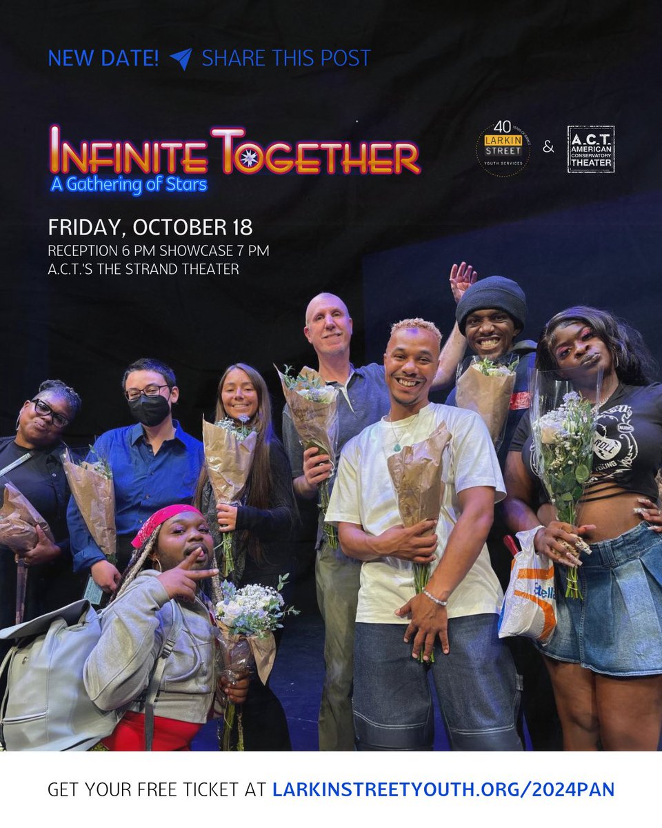 Larkin Street Youth Services (@larkinstreet) on Twitter photo 🌟 It’s BACK! In just 2 weeks, we’re lighting up <a href="/ACTSanFrancisco/">American Conservatory Theater</a>'s The Strand Theater on Friday, October 18, with a night of incredible performances. Get your tickets now and be part of this unforgettable celebration! 🎶✨ hubs.la/Q02S561-0 🌟 It’s BACK! In just 2 weeks, we’re lighting up <a href="/ACTSanFrancisco/">American Conservatory Theater</a>'s The Strand Theater on Friday, October 18, with a night of incredible performances. Get your tickets now and be part of this unforgettable celebration! 🎶✨ hubs.la/Q02S561-0