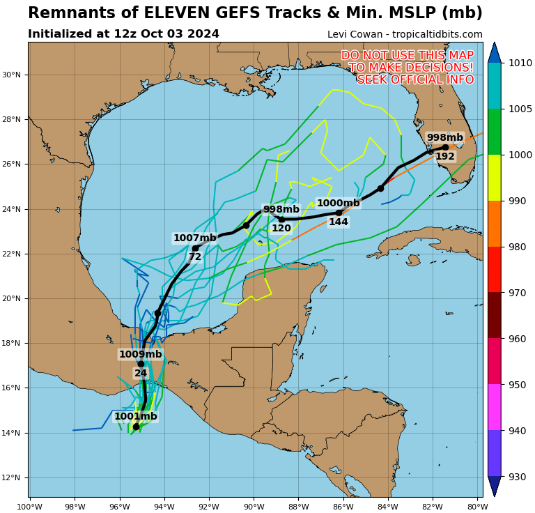 StormHQwx's tweet image. Interestingly we may potentially need to watch a crossover from tropical depression #11E in the East Pac into the Bay of Campeche then into the Gulf of Mexico. Some model guidance has been hinting at possible tropical depression/storm forming along the frontal boundary heading