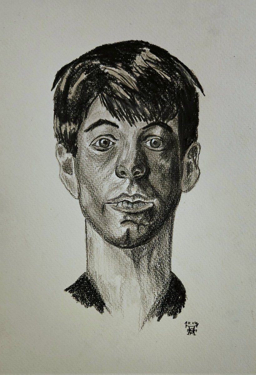 For the wonderful #PortraitChallenge here my version of Stanley Spencer.. #drawing #artshare #ArtistOnTwitter #artistsontwitter #art