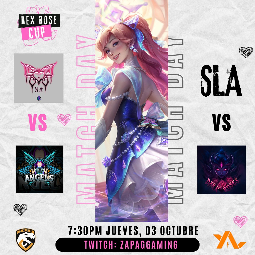 🌹¡Hoy comienza la segunda edición de la #RexRoseCup! 🌹

La acción arranca a las 7:30 PM (hora de México). Acompáñanos en directo por nuestro canal de Twitch: twitch.tv/zapaggaming 🔥

¡Te esperamos!

#WildRift #RexRoseCup