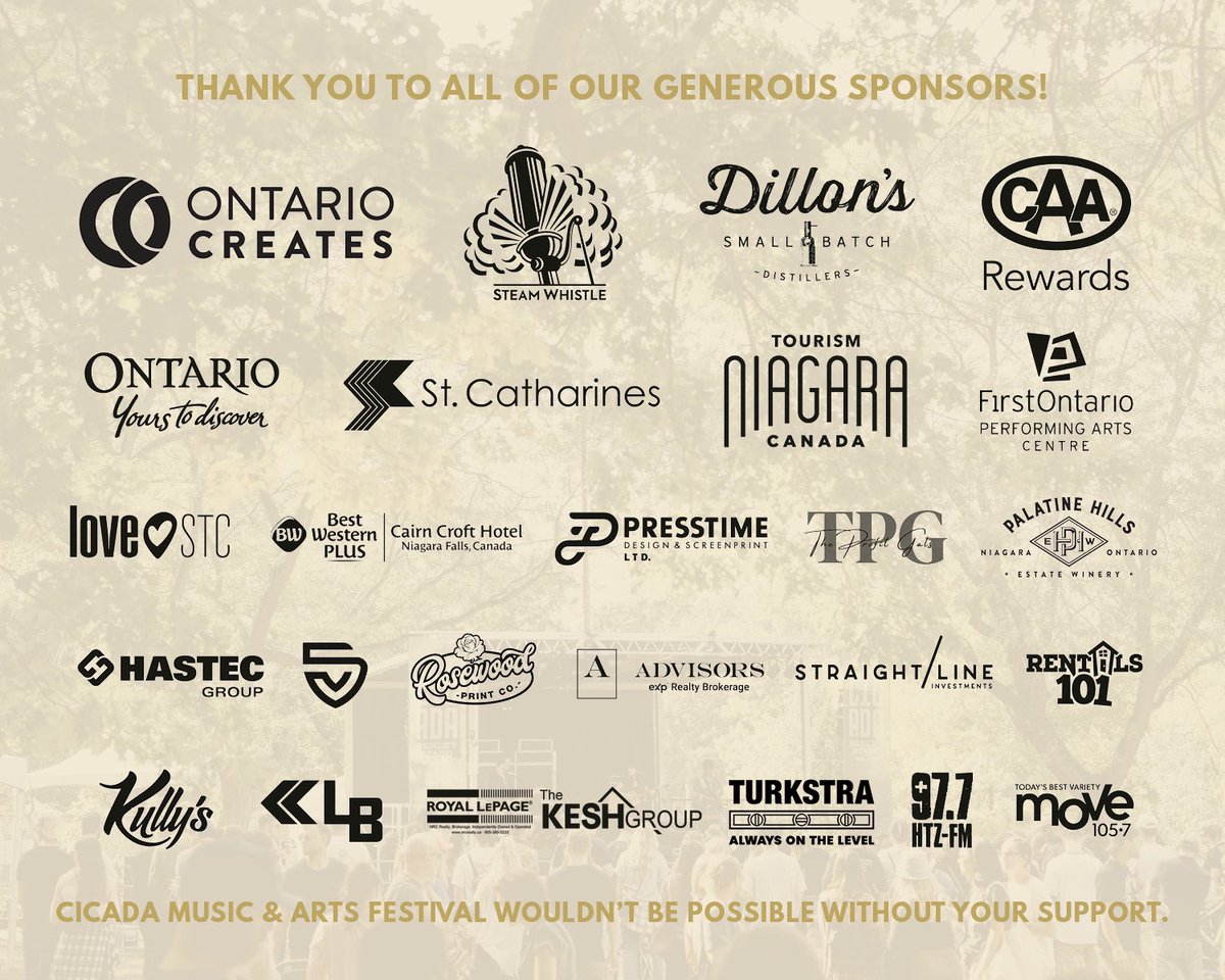 A HUGE thank you to all of our incredible sponsors for making this year’s Cicada Music &amp; Arts Festival at Henley Island possible! We couldn’t do it without your support. Here’s to an amazing weekend ahead! 🎉