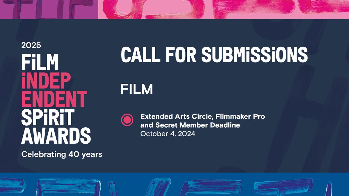 filmindependent's tweet image. It's time! We just announced our host, and it's the last chance for 2025 Film Independent #SpiritAwards Submissions––for real! The Extended Deadline for #ArtsCircle, #FilmLover and #SecretMembers for film and television submissions is TOMORROW, October 4! Learn more + submit