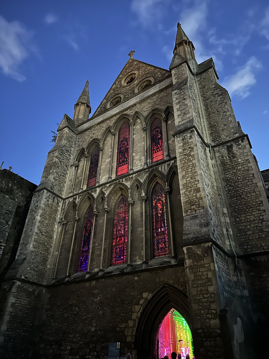 JennieT_Astro's tweet photo. Magical evening at Rochester Cathedral ✨

Inspired by Anglo-Saxon  manuscripts, Scriptorium featured depictions of biblical scenes, with dragons, knights and beasts covering the walls in a luminous glow of medieval history against a symphonic background 👑🐉🗡️ https://t.co/gNLzmC3BvY