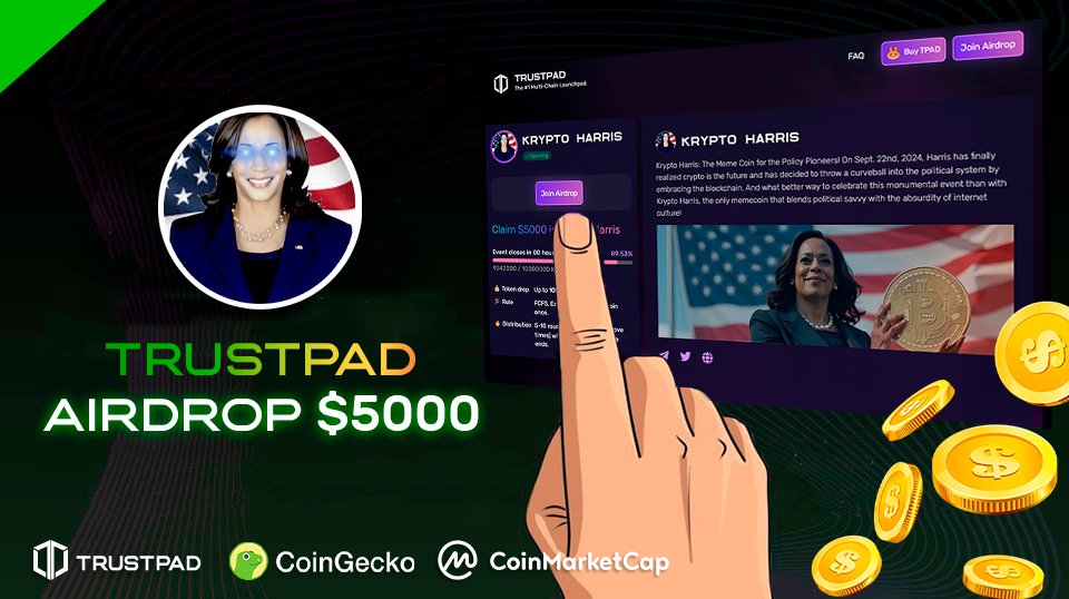 KryptosHarris's tweet image. Since launch, HARRIS has earned:
$294.43M!

We have decided to distribute 20% of this amount among our holders via the TRUSTPAD platform!

If you are a $HARRIS holder, congratulations! You are eligible.

To receive the distribution👉 linktr.ee/KryptoHarris