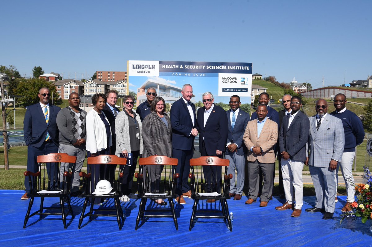 LUBlueTigers's tweet photo. A beautiful fall morning set the stage for an exciting milestone at Lincoln University—the groundbreaking of our future Health and Security Sciences Institute (HSSI)! 
Read more here: https://t.co/9SCxe5wZ1v.
@GovParsonMO #LUMO #HSSI #Homecoming2024 🏗️⛑️ https://t.co/SbPEkU03X7